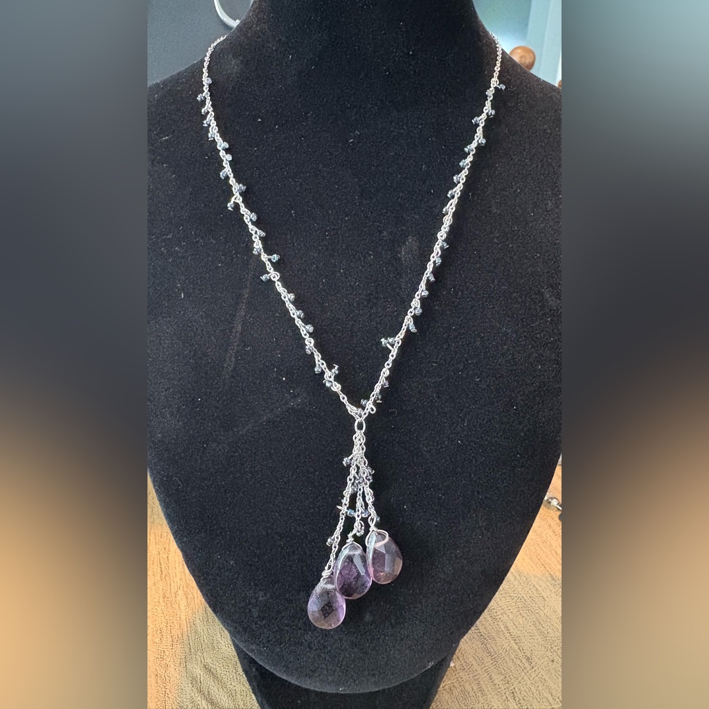 Talbots Silver And Amethyst Necklace 13$